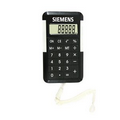 White 8 Digit Calculator with Neck Strap / Lanyard/ String